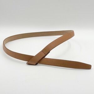 Ann Taylor Brown Leather Skinny Loop Belt Womens M Skinny Minimalist Classic